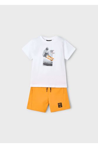 Mayoral Erkek Çocuk Kaykay Şortu Ve Tişört Takımı 3607 Turuncu