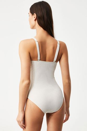 Kom Carlet Aksesuar Detay V Yaka Mayo Ekru