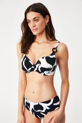 Kom Panah Desenli Toparlayıcı Bikini Siyah