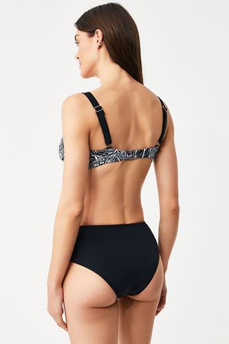 Kom Folio Yaprak Desenli Toparlayıcı Bikini Siyah