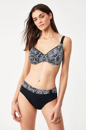 Kom Folio Yaprak Desenli Toparlayıcı Bikini Siyah