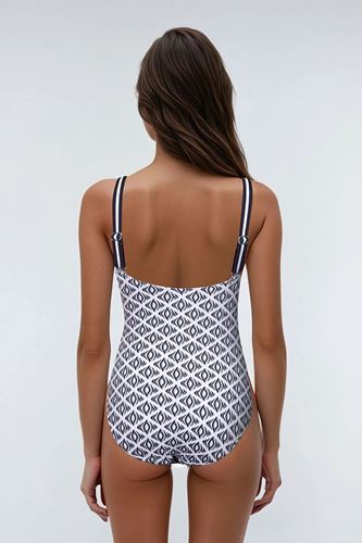 Kom Desenli  V Yaka Mayo Siyah