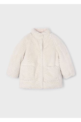 Mayoral Kız Çocuk Yumuşak Doku Kürk Manto Bej