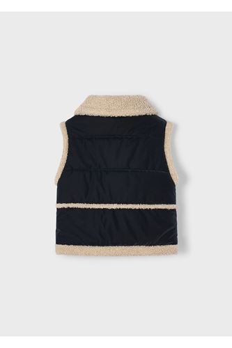 Mayoral Kız Çocuk Kontrast Tüylü Koyun Derisi Yelek 4313 Siyah