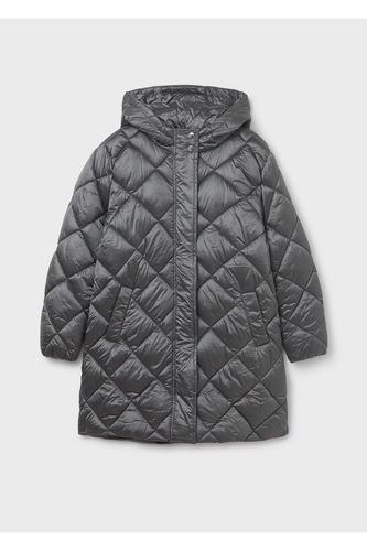 Mayoral Kız Çocuk Dolgulu Yumuşak Tüylü Astarlı Uzun Kışlık Mont 7432 Gri