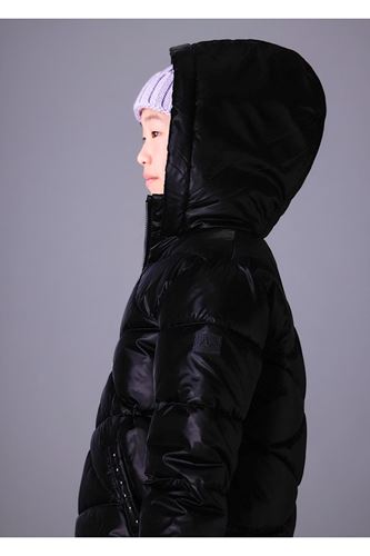 Mayoral Kız Çocuk Dolgulu Yumuşak Doku Uzun Kalın Kışlık Mont 7436 Siyah