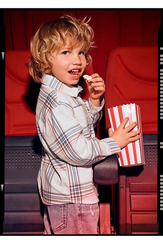 Mayoral Erkek Çocuk Ekose Kışlık Gömlek 4128 Bej