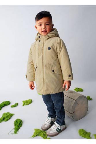 Mayoral Erkek Çocuk Kapüşonlu Uzun Parka Mont 4419 Bej
