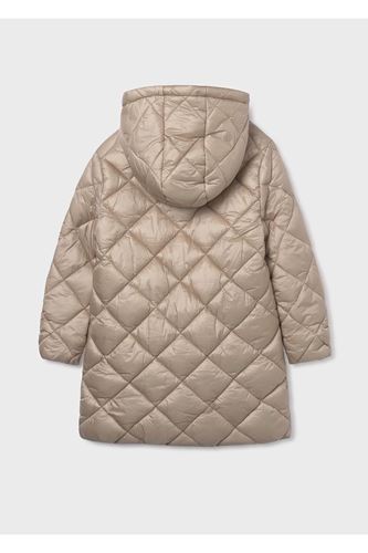 Mayoral Kız Çocuk Dolgulu Yumuşak Tüylü Astarlı Uzun Kışlık Mont 7432 Krem