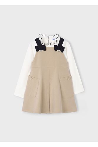 Mayoral Kız Çocuk Elbise Tulum Takım 4914 Bej