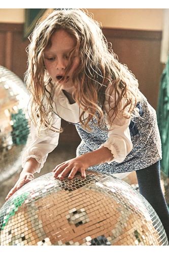 Mayoral Kız Çocuk Elastik Manşetli Uzun Kollu Önlük Elbise 4990 Lacivert