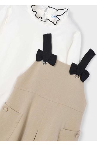 Mayoral Kız Çocuk Elbise Tulum Takım 4914 Bej