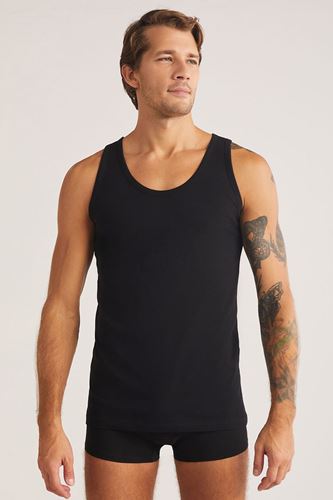 Kom Henry Askılı 2 li Basic Erkek Atlet Siyah