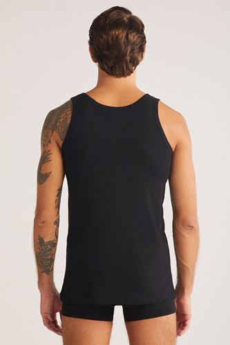 Kom Henry Askılı 2 li Basic Erkek Atlet Siyah