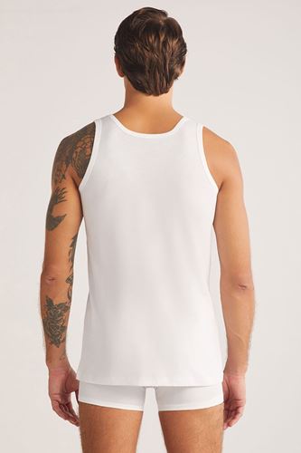 Kom Henry Askılı 2 li Basic Erkek Atlet Beyaz