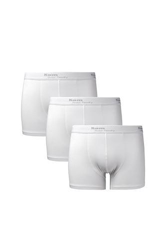 Kom Modal-Pamuk 3 lü Erkek nTtight Boxer Beyaz