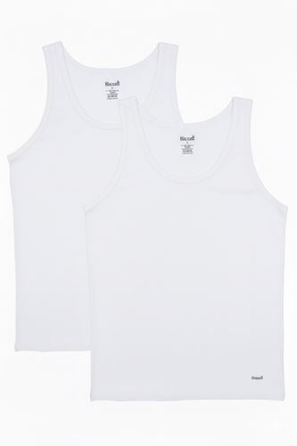 Kom Scott Askılı 2 li Basic Erkek Modal Atlet Beyaz