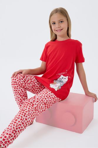 Arnetta Kız Çocuk Süprem Pijama Takımı Kırmızı