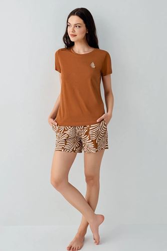 Arnetta Kadın Modal Şort Takım Kahve