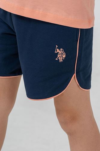 U.S. Polo Assn Kız Çocuk Süprem Şortlu Takım Turuncu