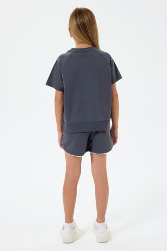 U.S. Polo Assn Kız Çocuk İki İplik Şortlu Takım Füme