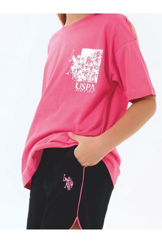 U.S. Polo Assn Kız Çocuk Süprem Şortlu Takım Pembe