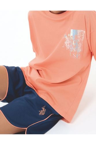 U.S. Polo Assn Kız Çocuk Süprem Şortlu Takım Turuncu