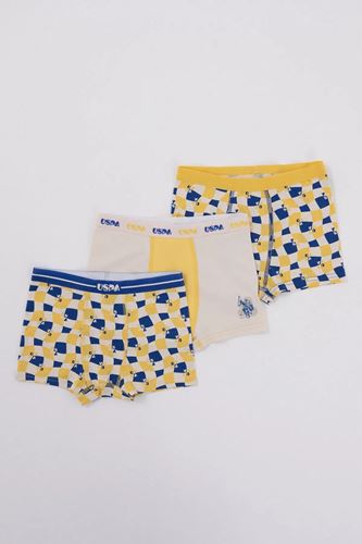 U.S. Polo Assn Erkek Çocuk Süprem 3 lü Boxer Bej