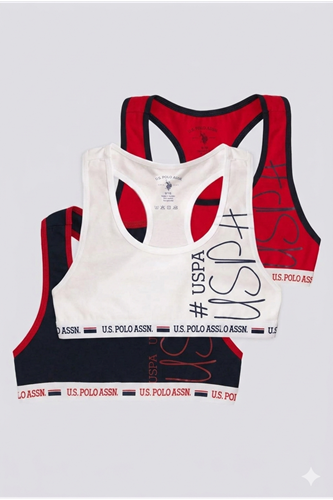 U.S. Polo Assn Kız Çocuk Süprem 3 lü Atlet Beyaz