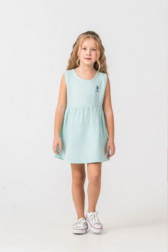 U.S. Polo Assn Kız Çocuk Müslin Elbise Yeşil