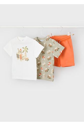 Mayoral Erkek Çocuk 3 Parça Örgü Şortlu Takım  3609 Turuncu