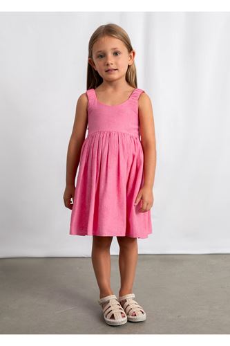 Mayoral Kız Çocuk Çiçek Desenli Jakarlı Abiye Elbise 3925 Pembe
