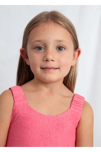 Mayoral Kız Çocuk Çiçek Desenli Jakarlı Abiye Elbise 3925 Pembe