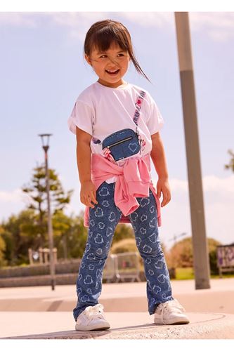 Mayoral Kız Çocuk Çanta Baskılı 2 Parça Taytlı Takım 3730 Mavi