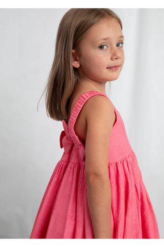 Mayoral Kız Çocuk Çiçek Desenli Jakarlı Abiye Elbise 3925 Pembe