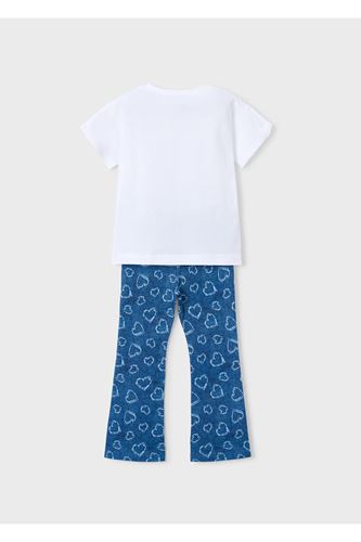 Mayoral Kız Çocuk Çanta Baskılı 2 Parça Taytlı Takım 3730 Mavi