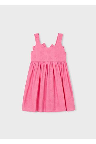 Mayoral Kız Çocuk Çiçek Desenli Jakarlı Abiye Elbise 3925 Pembe