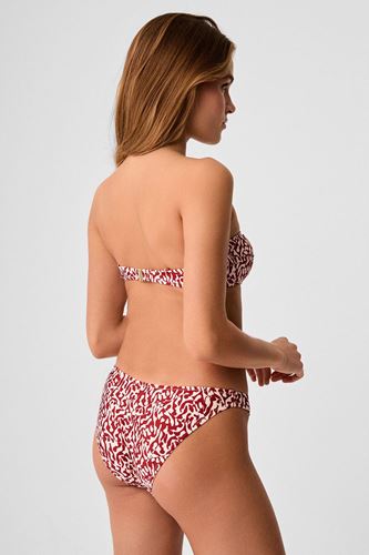 Kom Lium Aksesuar Detaylı Straplez Bikini Takımı Bordo