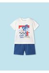 Mayoral Erkek Çocuk 2 Parça Baskılı T-Shirt - Şort Takım Lacivert