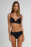 Kom Lolita Simli Kumaş Dolgulu (Push Uplı) Bikini Siyah
