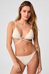 Kom Ina Simli Kumaşlı Aksesuar Detay Bikini Takımı Krem
